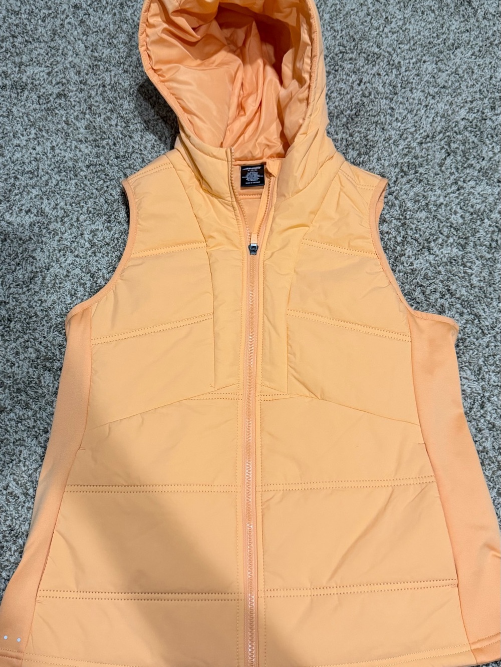 Avia Lightweight Neon Orange Hooded Puffer Vest - Women's Jacket